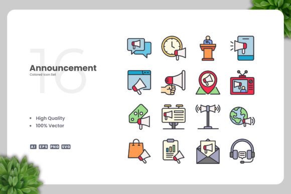 Announcement Color Icons: A Versatile Design Solution for Modern Creatives