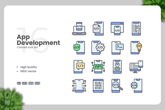 App Development Color Icons for Modern Design