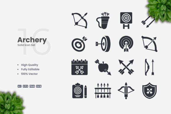 Archery Solid Icons: A Versatile Design Solution for Modern Projects