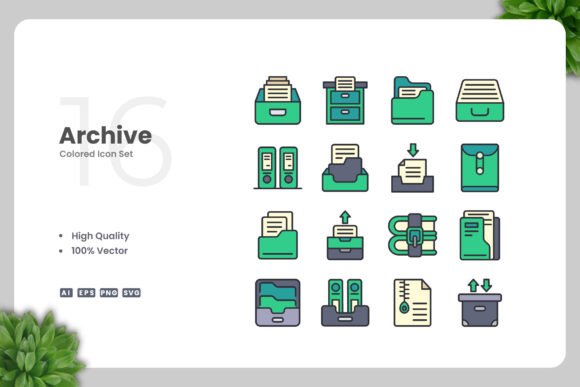 Archive Color Icons: A Versatile Design Resource for Modern Projects