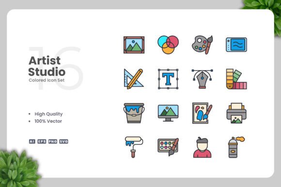 Artist Studio Color Icons: A Versatile Design Resource
