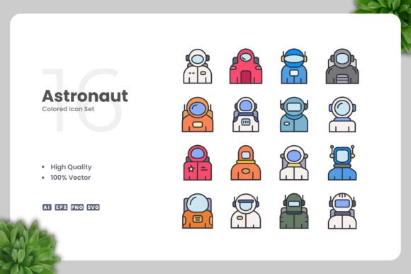 Astronaut Color Icons: A Versatile Design Resource