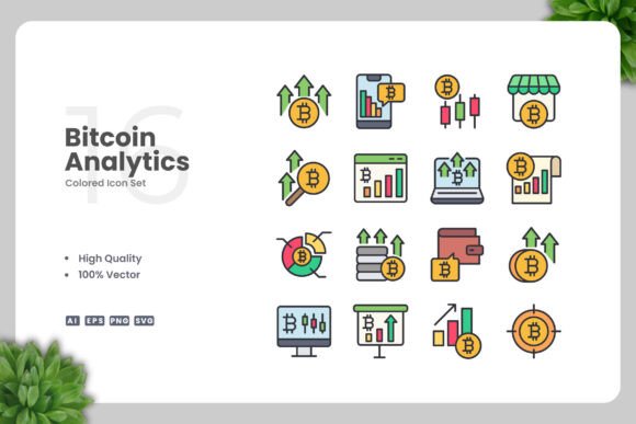 Bitcoin Analytics Color Icons