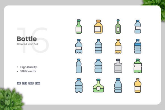 Bottle Color Icons: Simple, Clean, and Versatile