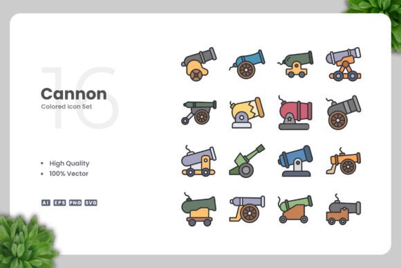 Cannon Color Icons: Simple, Clean, and Versatile