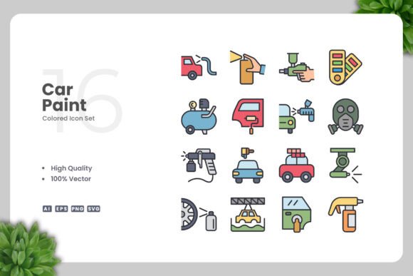 Car Paint Color Icons for Creative Projects