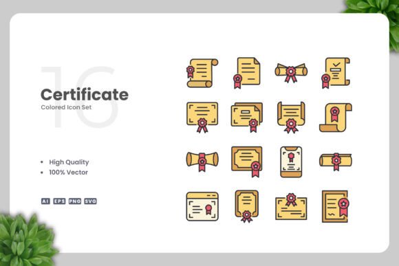 Certificate Color Icons: A Versatile Design Solution for Modern Projects