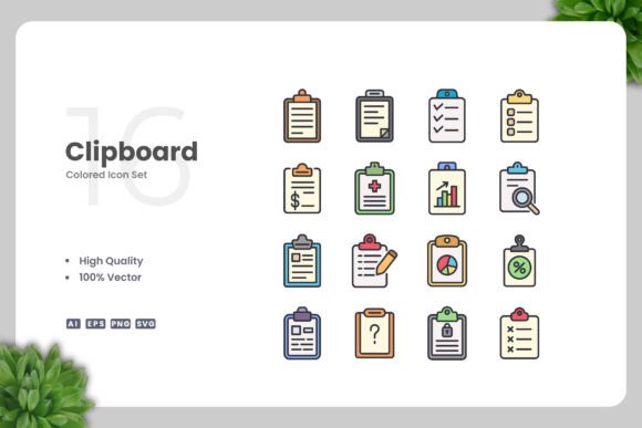 Clipboard Color Icons: A Versatile Design Resource for Modern Projects