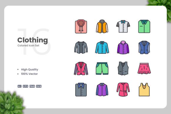 Clothing Color Icons for Simple Design