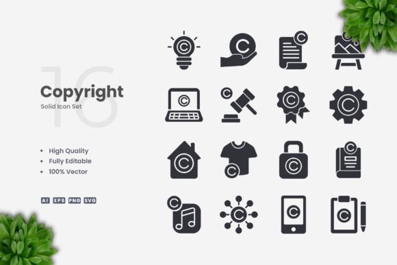 Copyright Solid Icons for Creative Projects