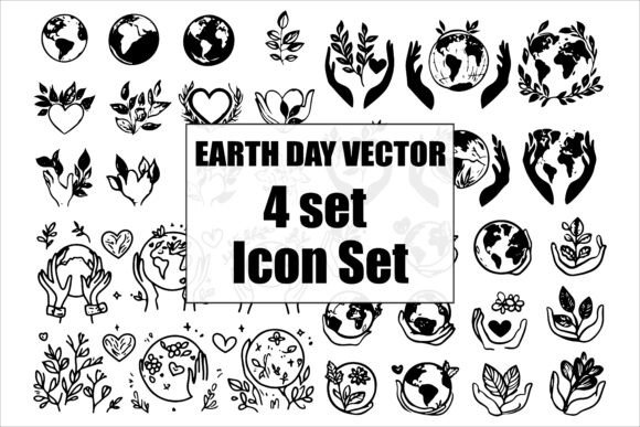 Earth Day Vector Silhouette