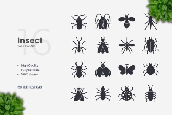 Insect Solid Icons: A Versatile Design Resource for Modern Projects