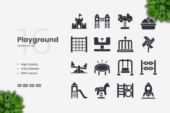 Playground Solid Icons: Simple and Clean Design