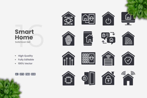 Smart Home Solid Icons: A Versatile Design Resource for Modern Projects